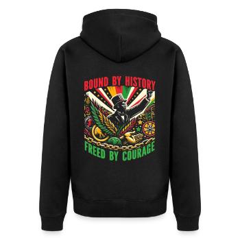 Proclamation d’émancipation African Juneteenth - Veste à capuche bio Premium Unisexe - noir - Dos - Nico (187cm)