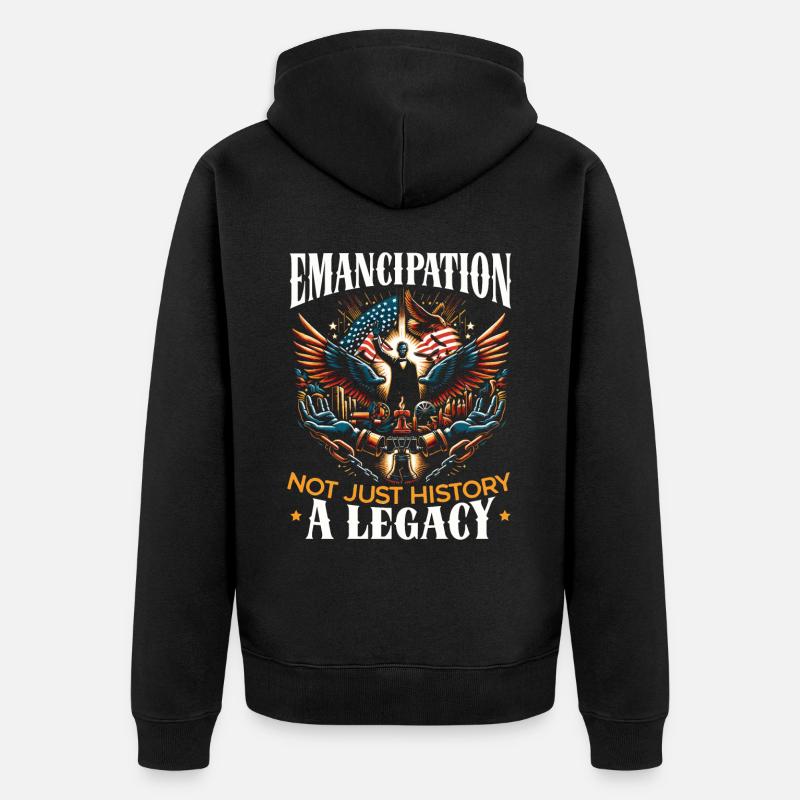 Proclamation d’émancipation African Juneteenth - Veste à capuche bio Premium Unisexe - noir