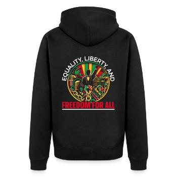 Proclamation d’émancipation African Juneteenth - Veste à capuche bio Premium Unisexe - noir - Dos - Nico (187cm)