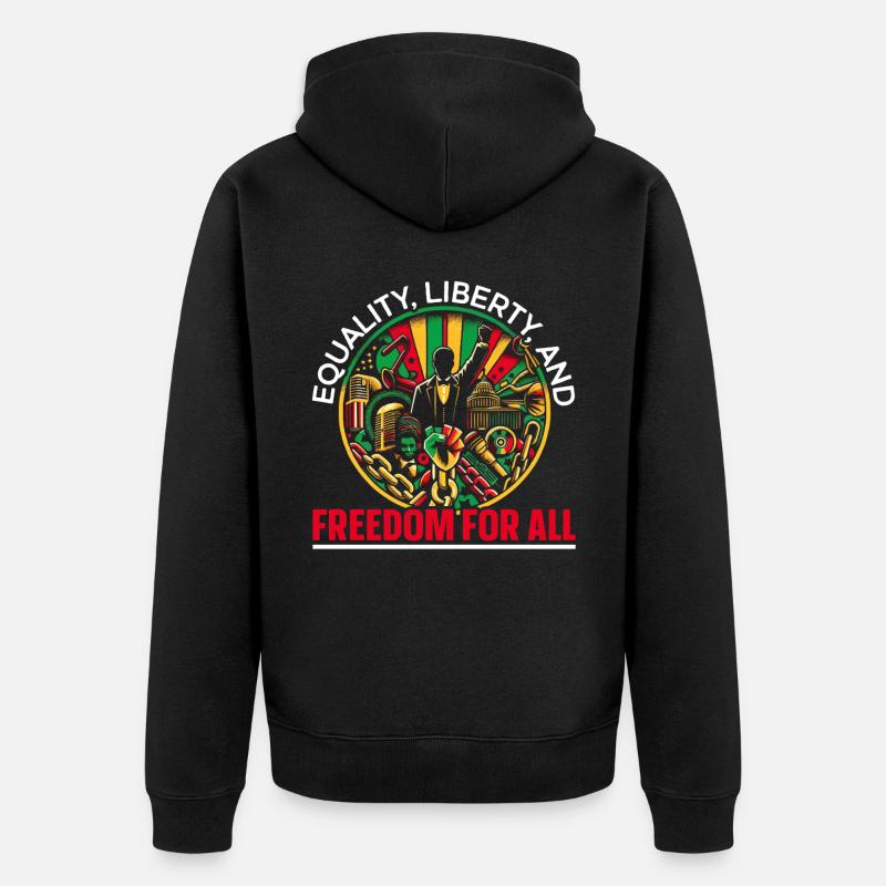 Proclamation d’émancipation African Juneteenth - Veste à capuche bio Premium Unisexe - noir