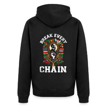Proclamation d’émancipation African Juneteenth - Veste à capuche bio Premium Unisexe - noir - Dos - Nico (187cm)