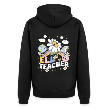 Professeur d’anglais Professeur d’anglais Professeur d’anglais ELL - Veste à capuche bio Premium Unisexe - noir - Dos - Nico (187cm)