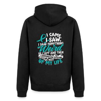 Anxiety disorder Anxiety disorders - Unisex Premium Organic Zip Hoodie - black - Back - Nico (187cm)