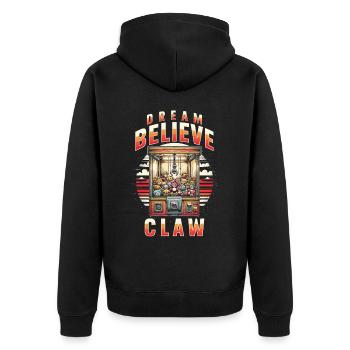 Préhenseur automatique Dream, Believe, Claw - Veste à capuche bio Premium Unisexe - noir - Dos - Nico (187cm)