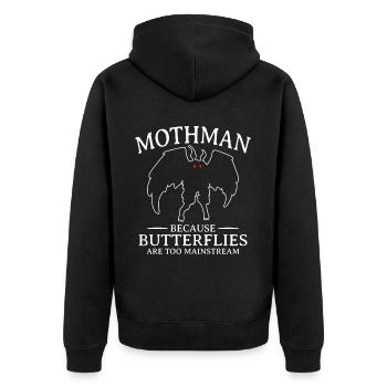 Mothman Because Butterflies Are Too Mainstream - Unisex Premium Organic Zip Hoodie - black - Back - Nico (187cm)
