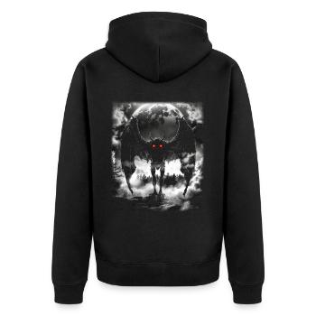 Créature mythique de l’homme-papillon - Veste à capuche bio Premium Unisexe - noir - Dos - Nico (187cm)