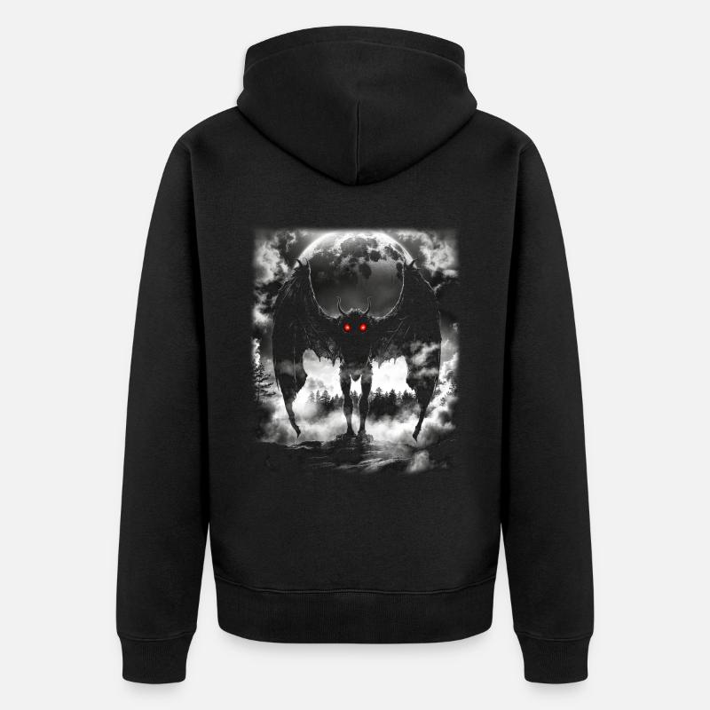 Mothman Mythical Creature - Unisex Premium Bio Zip Hoodie - Schwarz