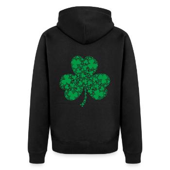 Trèfle en fleurs - Veste à capuche bio Premium Unisexe - noir - Dos - Nico (187cm)