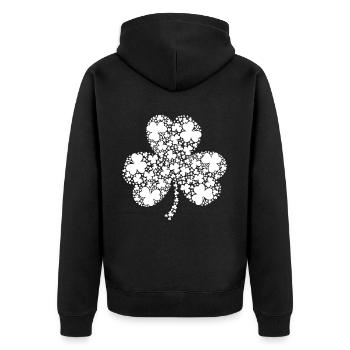 Trèfle blanc en fleurs - Veste à capuche bio Premium Unisexe - noir - Dos - Nico (187cm)