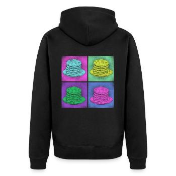 Pancake Lover Kids Retro Vintage - Unisex Premium Bio Zip Hoodie - Schwarz - Hinten - Nico (187cm)