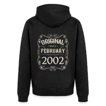 Millésime - Original depuis février 2002 Anniversaire - Veste à capuche bio Premium Unisexe - noir - Dos - Nico (187cm)
