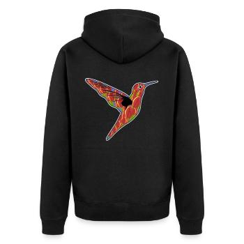 Fleurs de tulipes colibris - Veste à capuche bio Premium Unisexe - noir - Dos - Nico (187cm)