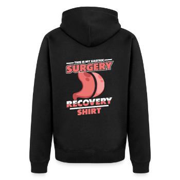 Voici mes vêtements de récupération pour chirurgie gastrique - Veste à capuche bio Premium Unisexe - noir - Dos - Nico (187cm)