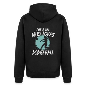 Gift for Dodgeball Players - Unisex Premium Organic Zip Hoodie - black - Back - Nico (187cm)