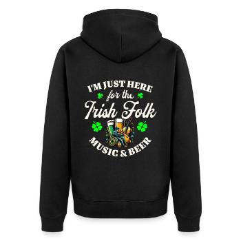Irlande Fête de la Saint-Patrick - Veste à capuche bio Premium Unisexe - noir - Dos - Nico (187cm)