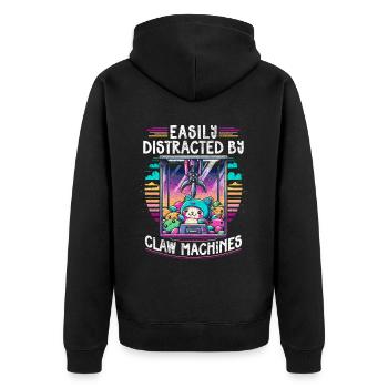 Facilement distrait par les machines à griffes Greifautomat - Veste à capuche bio Premium Unisexe - noir - Dos - Nico (187cm)