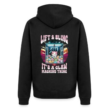 Greifautomat Lift & Bling Claw Machine Chose - Veste à capuche bio Premium Unisexe - noir - Dos - Nico (187cm)