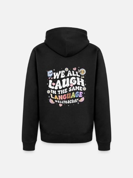 Englischlehrer Englischlehrerin - Unisex Premium Bio Zip Hoodie - Schwarz