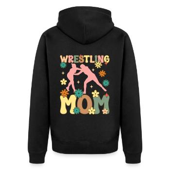 Groovy Wrestler - Unisex Premium Organic Zip Hoodie - black - Back - Nico (187cm)
