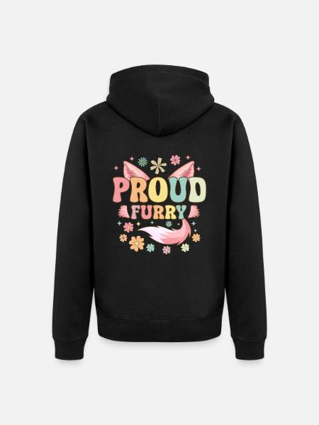 Groovy Furry Fandom Fursuit Fox - Unisex Premium Organic Zip Hoodie - black
