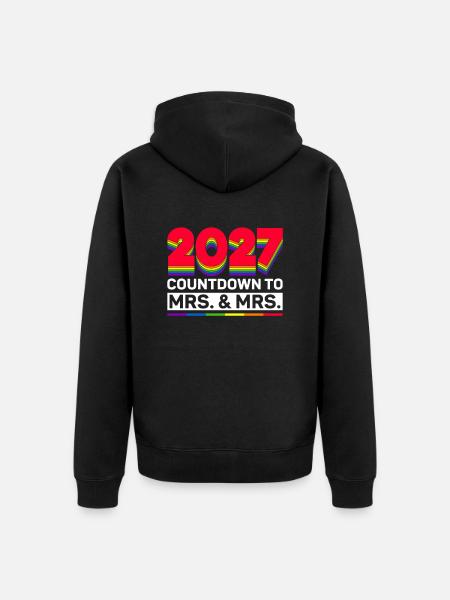 Gay Pride 2027 Hochzeit Homo-Ehe - Unisex Premium Bio Zip Hoodie - Schwarz