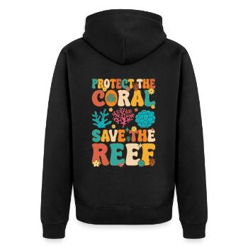 Korallenriff Korallenaquarium - Unisex Premium Bio Zip Hoodie - Schwarz - Hinten - Nico (187cm)