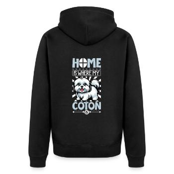 Accueil - Coton de Tuléar - Veste à capuche bio Premium Unisexe - noir - Dos - Nico (187cm)