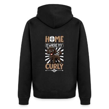 Home - Curly-coated Retriever - Unisex Premium Organic Zip Hoodie - black - Back - Nico (187cm)