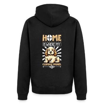 Home - Clumber Spaniel - Unisex Premium Organic Zip Hoodie - black - Back - Nico (187cm)