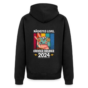Next Level Big Brother 2024 - Unisex Premium Organic Zip Hoodie - black - Back - Nico (187cm)
