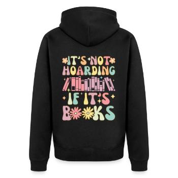 Groovy Book Reader - Unisex Premium Organic Zip Hoodie - black - Back - Nico (187cm)