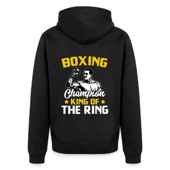 Champion de boxe Roi du ring - Veste à capuche bio Premium Unisexe - noir - Dos - Nico (187cm)