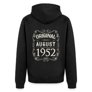 Vintage - Original since August 1952 Birthday - Unisex Premium Organic Zip Hoodie - black - Back - Nico (187cm)