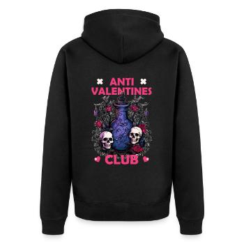 Potion Anti Valentines Club Barkeeper Mixologist - Unisex Premium Bio Zip Hoodie - Schwarz - Hinten - Nico (187cm)