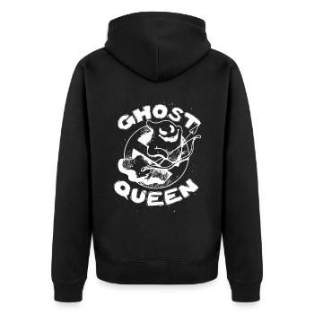 Cupid Boo Ghost Queen Funny Valentines Day - Unisex Premium Bio Zip Hoodie - Schwarz - Hinten - Nico (187cm)