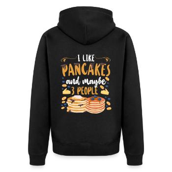Amoureux des crêpes Les enfants J’aime les crêpes - Veste à capuche bio Premium Unisexe - noir - Dos - Nico (187cm)
