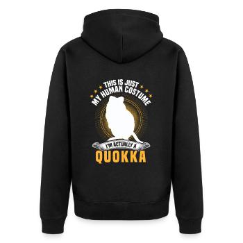 Juste un Quokka Costume Marsupial Quokka - Veste à capuche bio Premium Unisexe - noir - Dos - Nico (187cm)