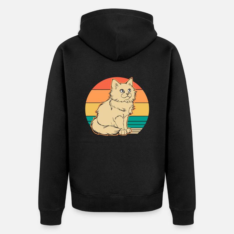 Katze - Unisex Premium Bio Zip Hoodie - Schwarz