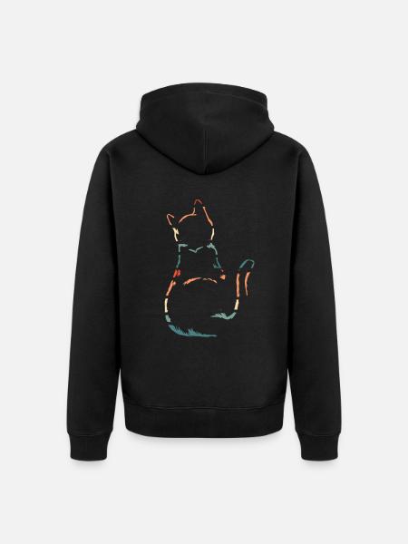 Katze - Unisex Premium Bio Zip Hoodie - Schwarz
