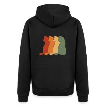 Katze - Unisex Premium Bio Zip Hoodie - Schwarz - Hinten - Nico (187cm)