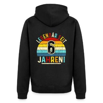 6 Years Gift 6th Birthday Boy Girl - Unisex Premium Organic Zip Hoodie - black - Back - Nico (187cm)