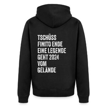 Pension de retraité 2024 Dictons Cadeau de retraite - Veste à capuche bio Premium Unisexe - noir - Dos - Nico (187cm)