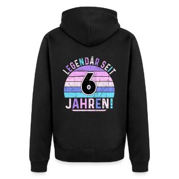 6 Years Gift 6th Birthday Boy Girl - Unisex Premium Organic Zip Hoodie - black - Back - Nico (187cm)