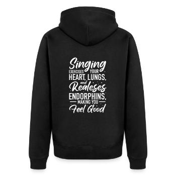 Chanteur chanteur chanteur musicien cadeau - Veste à capuche bio Premium Unisexe - noir - Dos - Nico (187cm)
