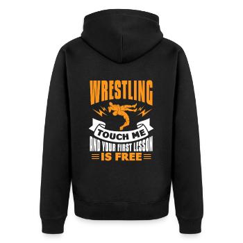 Lutteur lutteur Fight Wrestling Ringer cadeau - Veste à capuche bio Premium Unisexe - noir - Dos - Nico (187cm)