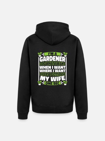 Hobby gardener garden - Unisex Premium Organic Zip Hoodie - black
