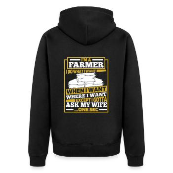 Agriculteur Agriculteur - Veste à capuche bio Premium Unisexe - noir - Dos - Nico (187cm)