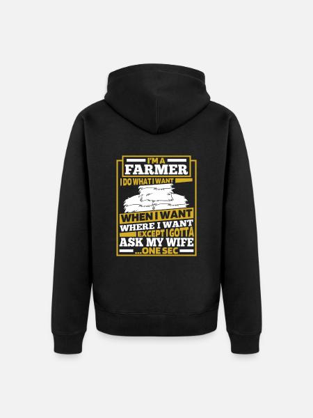 Farmer Farmer - Unisex Premium Organic Zip Hoodie - black