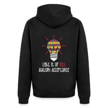 Autism Awareness Day Autistic Gift - Unisex Premium Organic Zip Hoodie - black - Back - Nico (187cm)