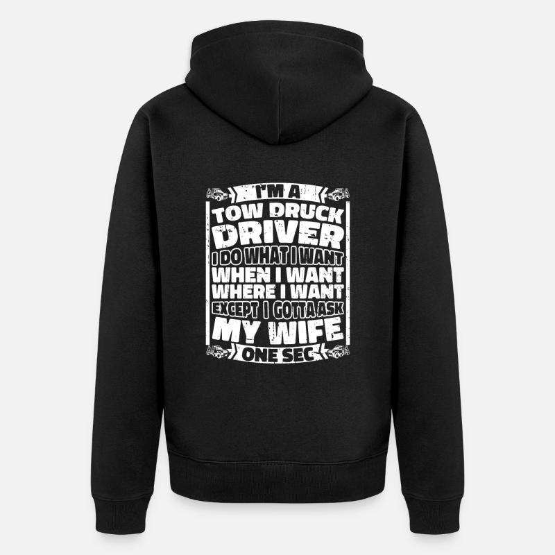 Abschleppdienst Abschlepper - Unisex Premium Bio Zip Hoodie - Schwarz
